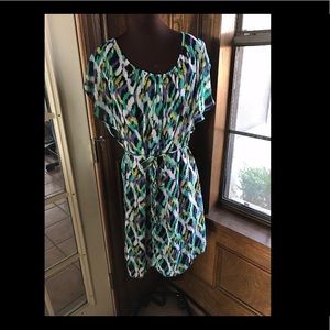 Diamond Print Midi Dress